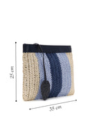 Women's Blue Straw Portfolio Bag | Derimod