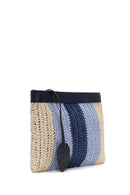 Women's Blue Straw Portfolio Bag | Derimod