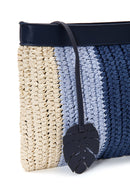 Women's Blue Straw Portfolio Bag | Derimod