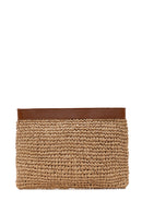 Women's Beige Straw Portfolio Bag | Derimod