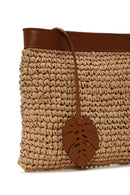 Women's Beige Straw Portfolio Bag | Derimod