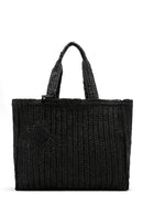 Women's Black Straw Shoulder Bag | Derimod