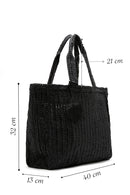 Women's Black Straw Shoulder Bag | Derimod