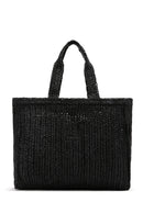 Women's Black Straw Shoulder Bag | Derimod
