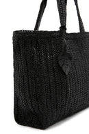 Women's Black Straw Shoulder Bag | Derimod