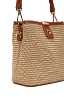 Women's Brown Straw Handbag | Derimod