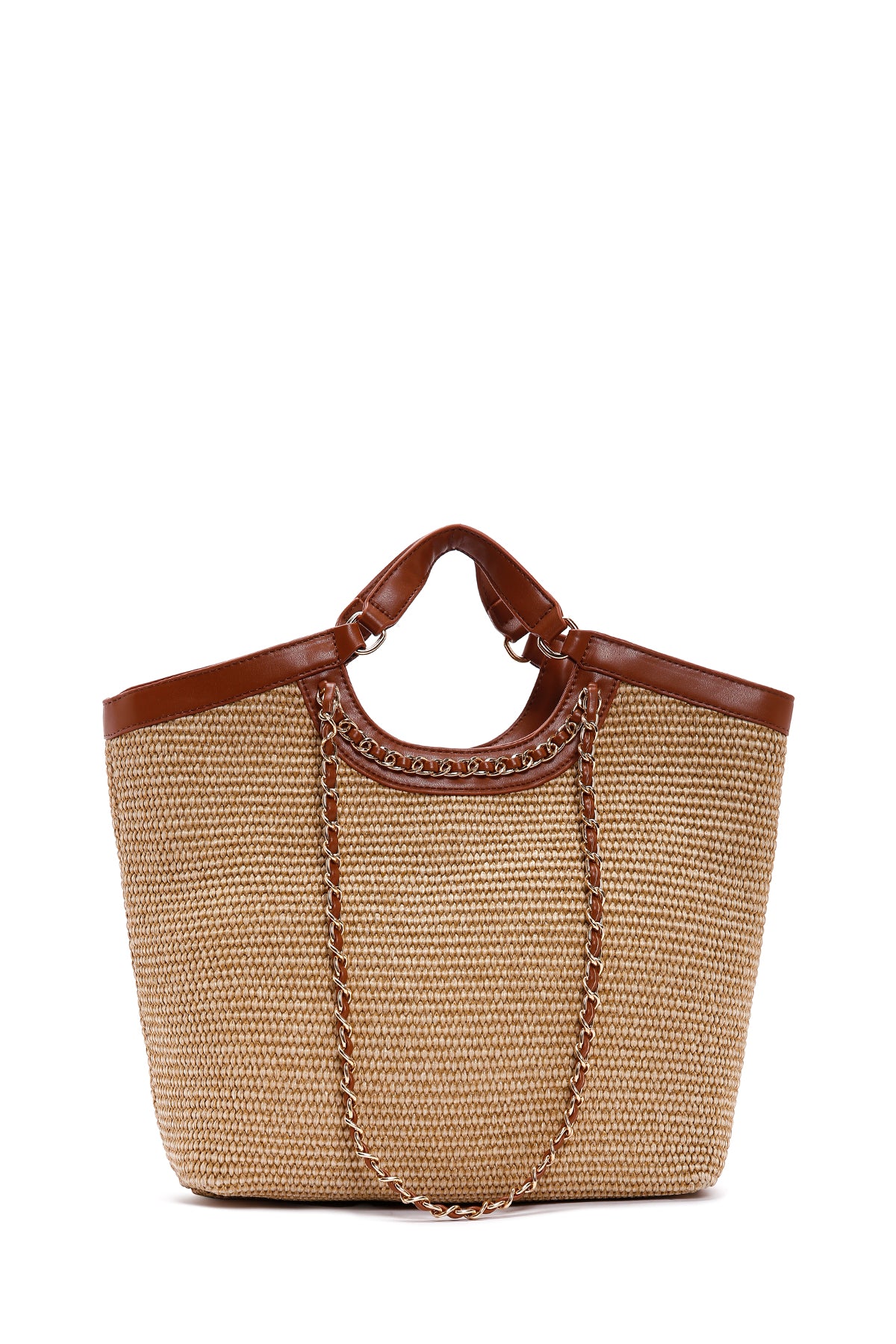 Women's Beige Straw Shoulder Bag 23SBD2535M7 | Derimod