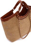 Women's Beige Straw Shoulder Bag | Derimod