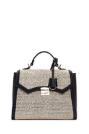Women's Black Straw Handbag | Derimod