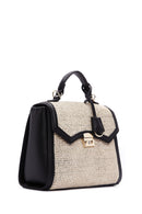 Women's Black Straw Handbag | Derimod