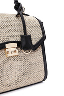 Women's Black Straw Handbag | Derimod