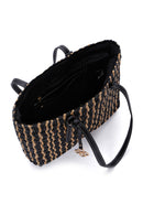 Women's Black Straw Shoulder Bag | Derimod