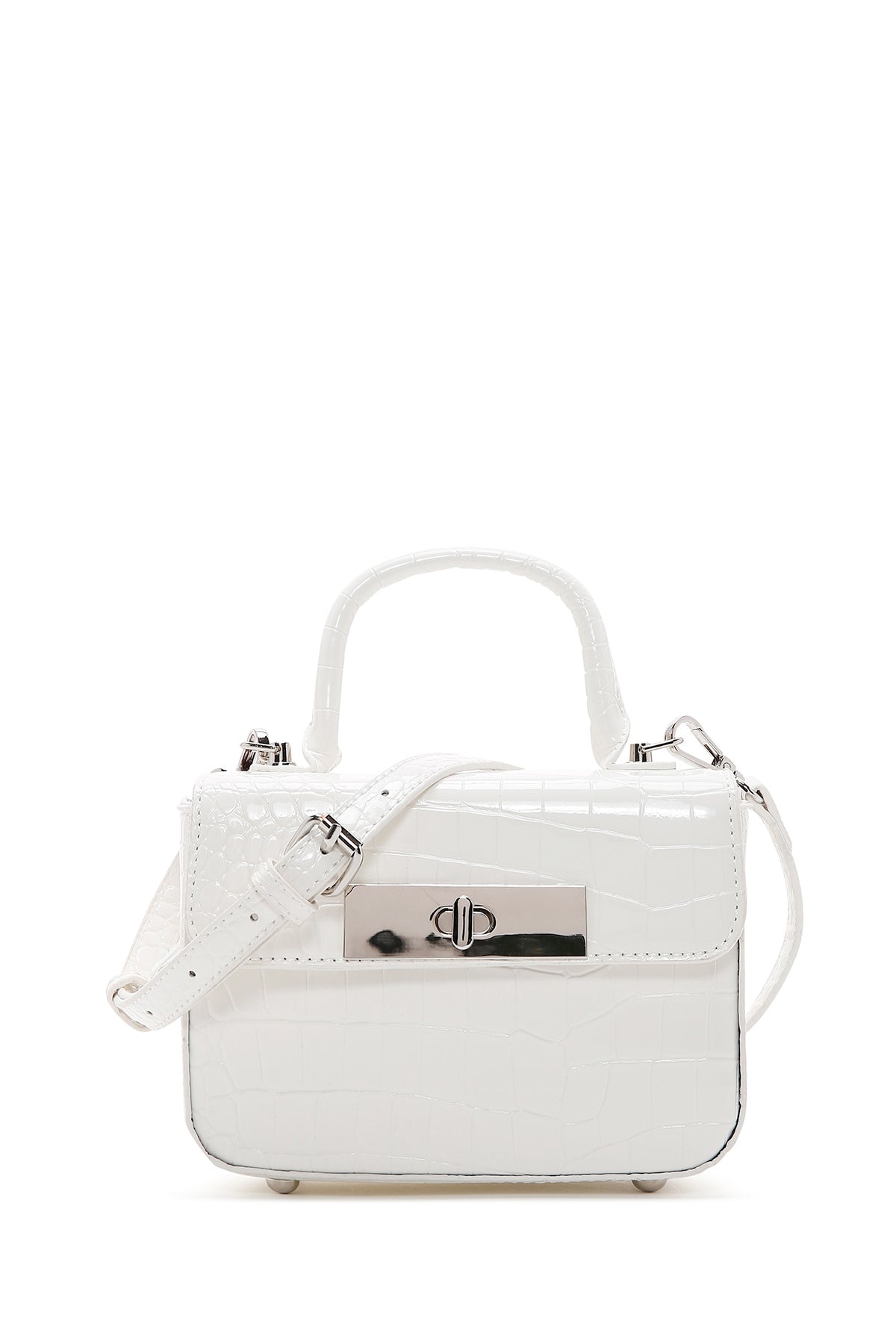 Women's White Crocodile Handbag 23SBD2714E3 | Derimod