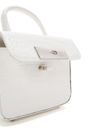 Women's White Crocodile Handbag | Derimod