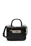 Women's Black Crocodile Handbag | Derimod