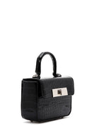 Women's Black Crocodile Handbag | Derimod
