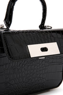 Women's Black Crocodile Handbag | Derimod