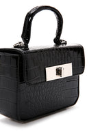 Women's Black Crocodile Handbag | Derimod