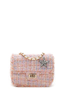 Women's Multi-Colored Long Strap Crossbody Bag with Accessory Detail | Derimod