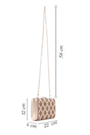 Kadın Pembe Altın Taşlı Portföy Çanta | Derimod