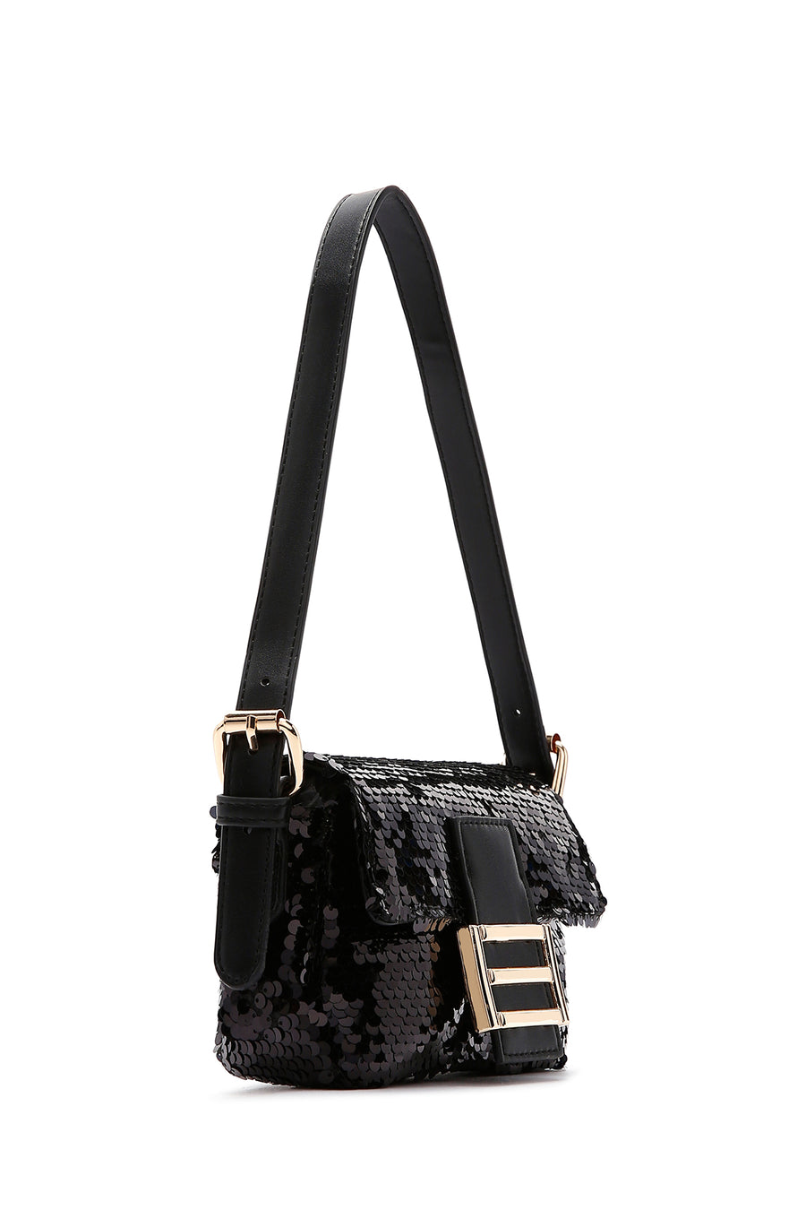 Women's Black Sequin Shoulder Bag