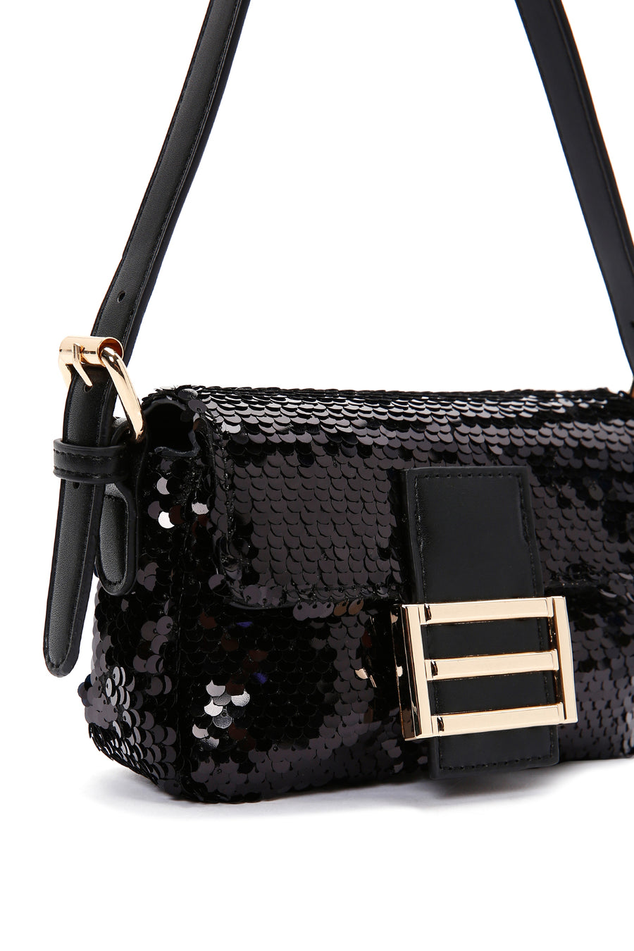 Women's Black Sequin Shoulder Bag