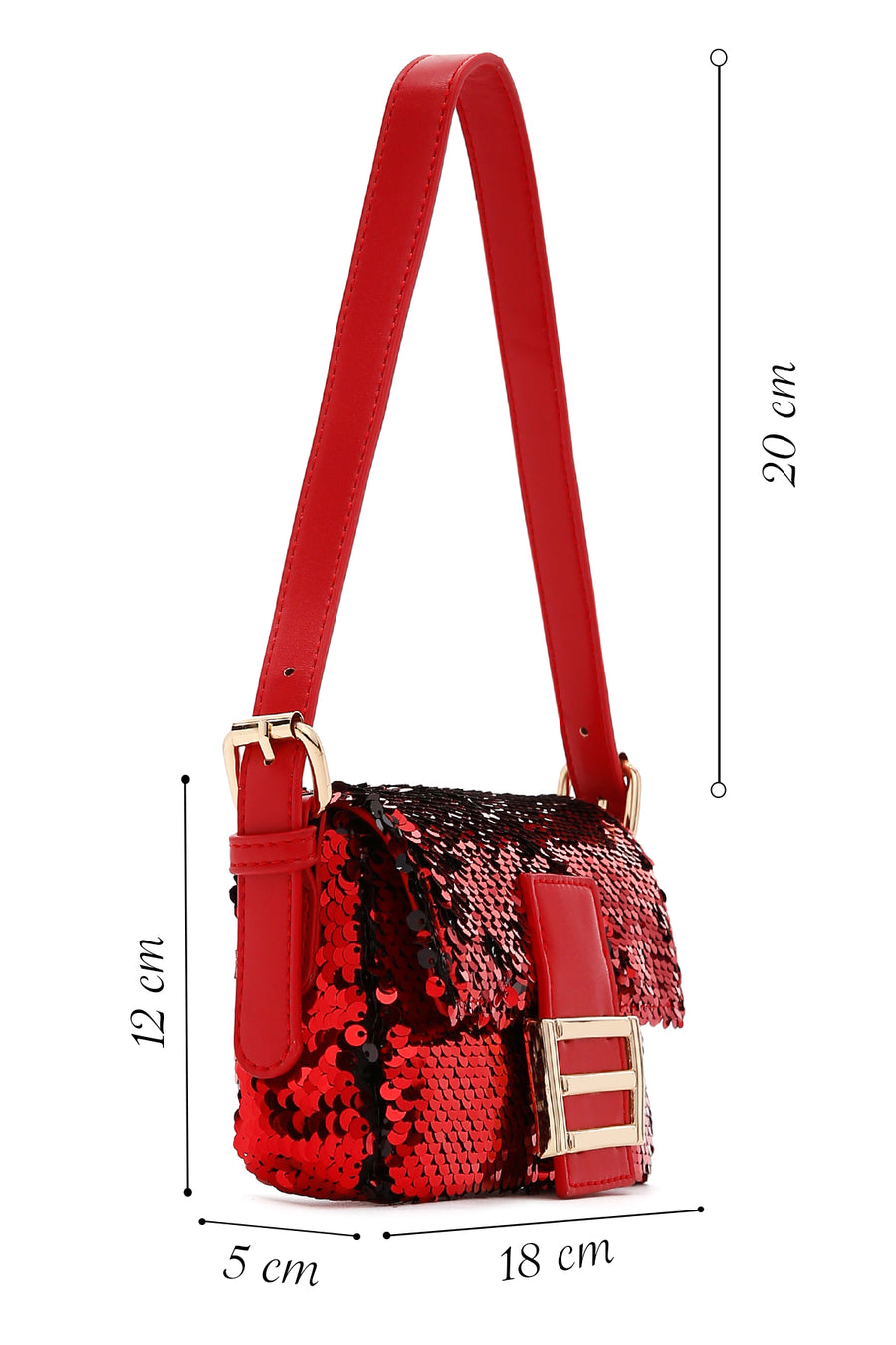 Women's Red Sequin Shoulder Bag