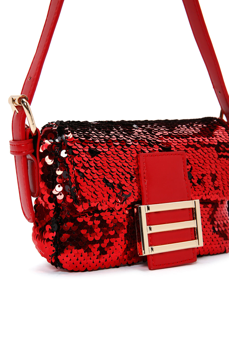 Women's Red Sequin Shoulder Bag