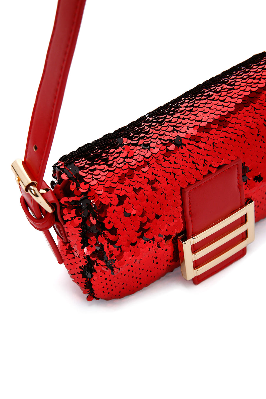 Women's Red Sequin Shoulder Bag