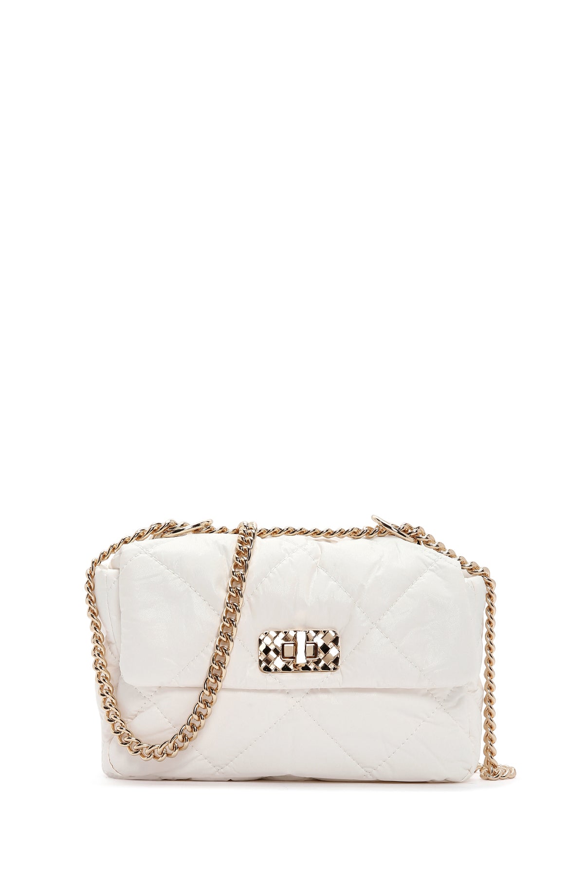 Kadın Ekru Kapitone Çapraz Çanta 23SBD2765KP | Derimod