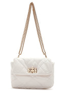 Kadın Ekru Kapitone Çapraz Çanta | Derimod