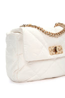 Kadın Ekru Kapitone Çapraz Çanta | Derimod