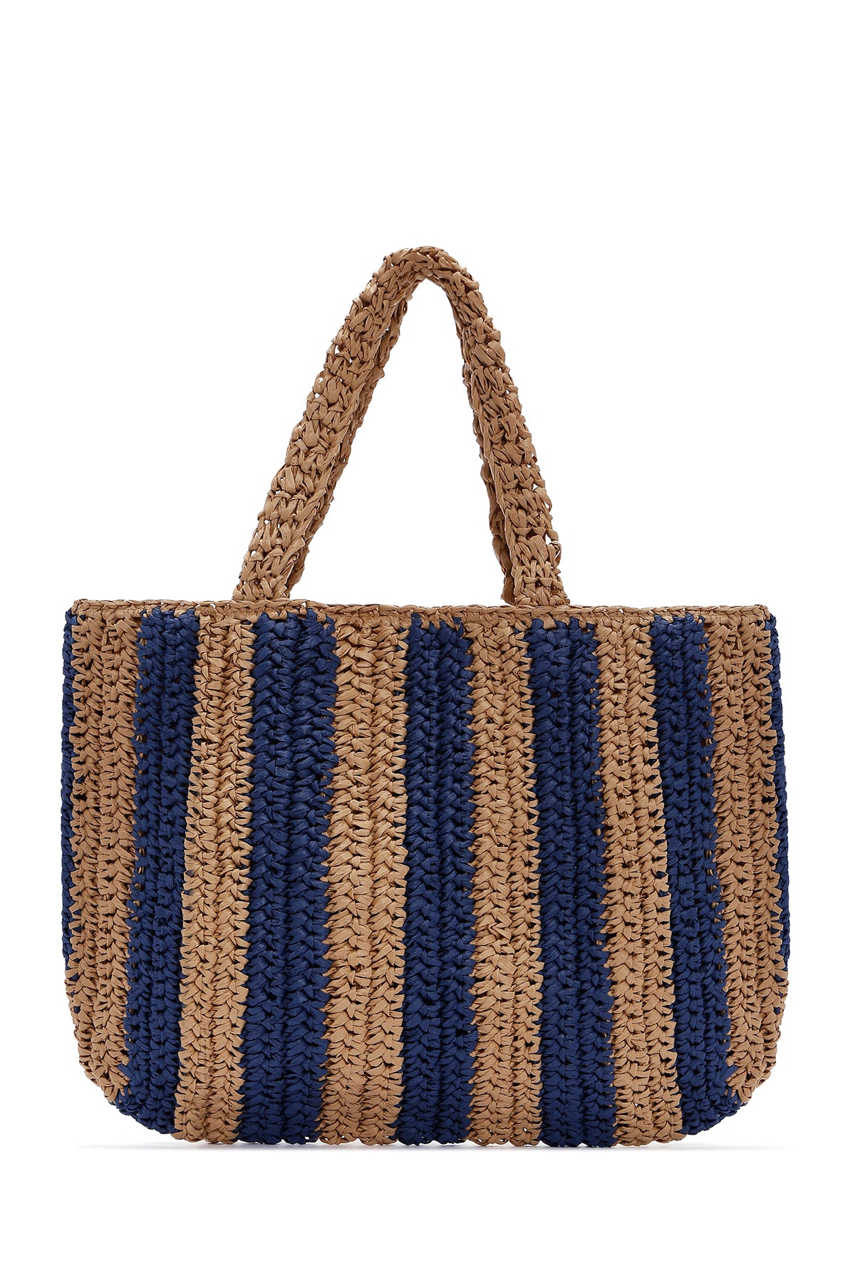 Women's Navy Blue Straw Shoulder Bag 23SBD2769M7 | Derimod