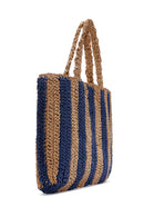 Women's Navy Blue Straw Shoulder Bag | Derimod