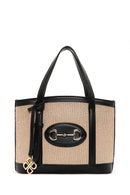 Women's Black Straw Shoulder Bag | Derimod