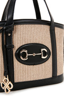Women's Black Straw Shoulder Bag | Derimod