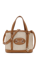 Women's Tan Straw Shoulder Bag | Derimod