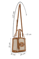 Women's Tan Straw Shoulder Bag | Derimod