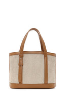 Women's Tan Straw Shoulder Bag | Derimod