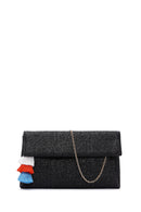 Women's Black Straw Portfolio Bag | Derimod