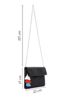 Women's Black Straw Portfolio Bag | Derimod