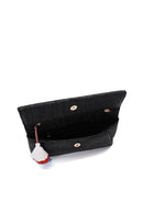 Women's Black Straw Portfolio Bag | Derimod