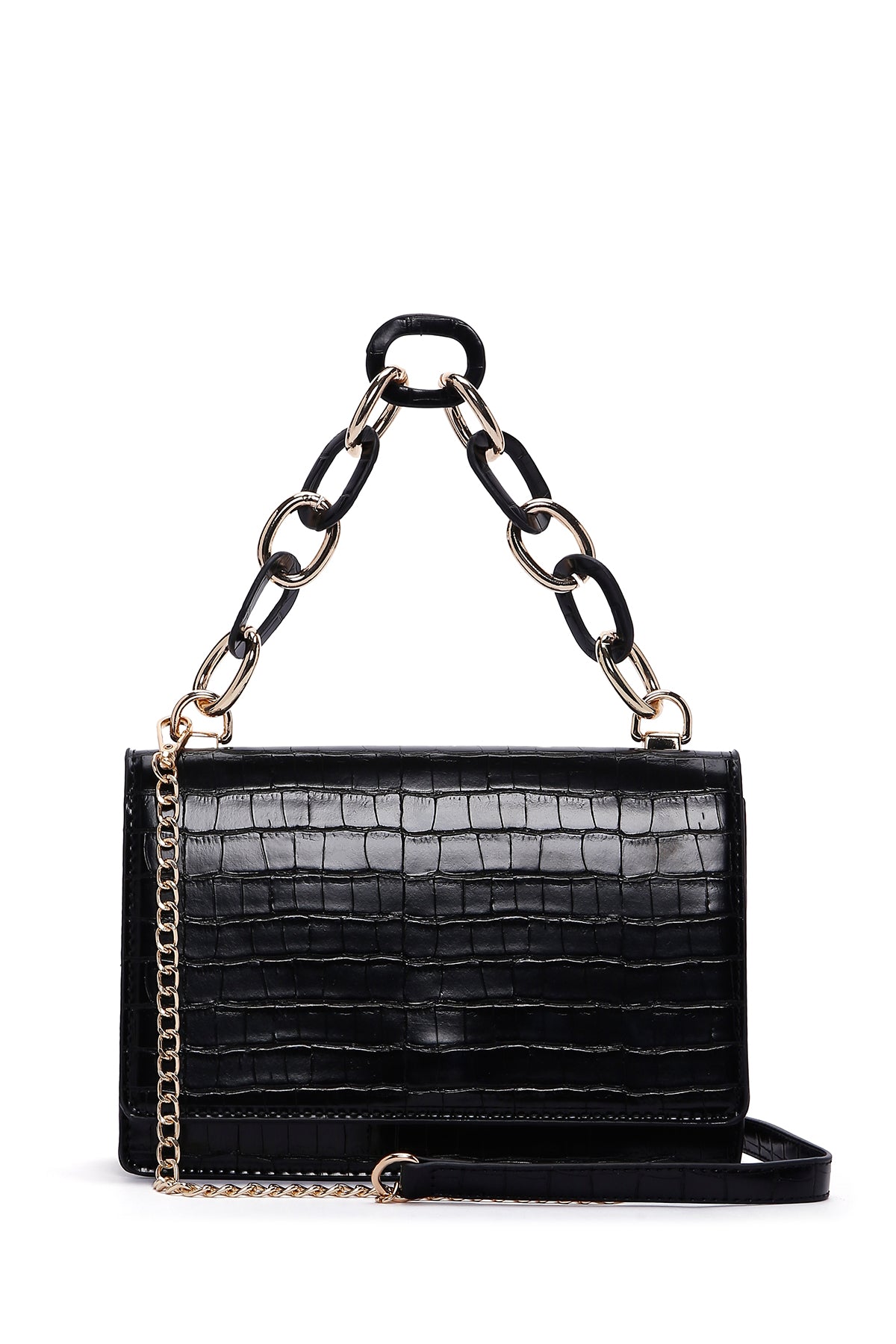 Women's Black Crocodile Handbag 23SBD2915E3 | Derimod