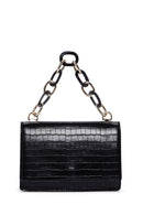 Women's Black Crocodile Handbag | Derimod