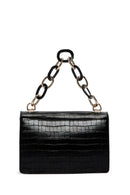 Women's Black Crocodile Handbag | Derimod
