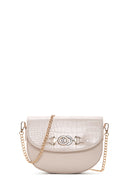Women's Beige Crocodile Cross Bag | Derimod
