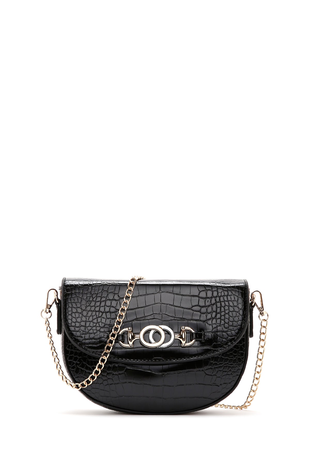 Women's Black Crocodile Cross Bag 23SBD2926E3 | Derimod