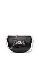 Women's Black Crocodile Cross Bag | Derimod
