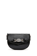 Women's Black Crocodile Cross Bag | Derimod
