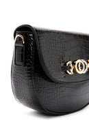 Women's Black Crocodile Cross Bag | Derimod